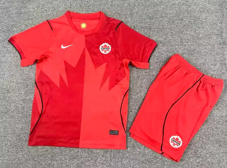2026 Canadá Seleção Casa Camisa de futebol Qualidade tailandesa 1:1 Tamanho infantil