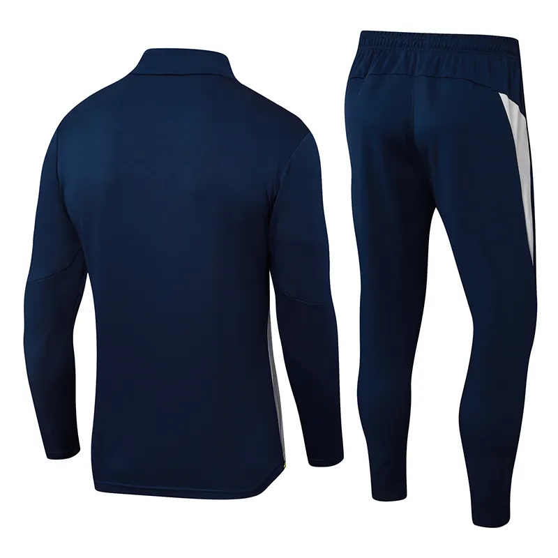 2025-2026 Portugal Half-Pull Training Suit Royal Blue Football Shirt Set - Image 2