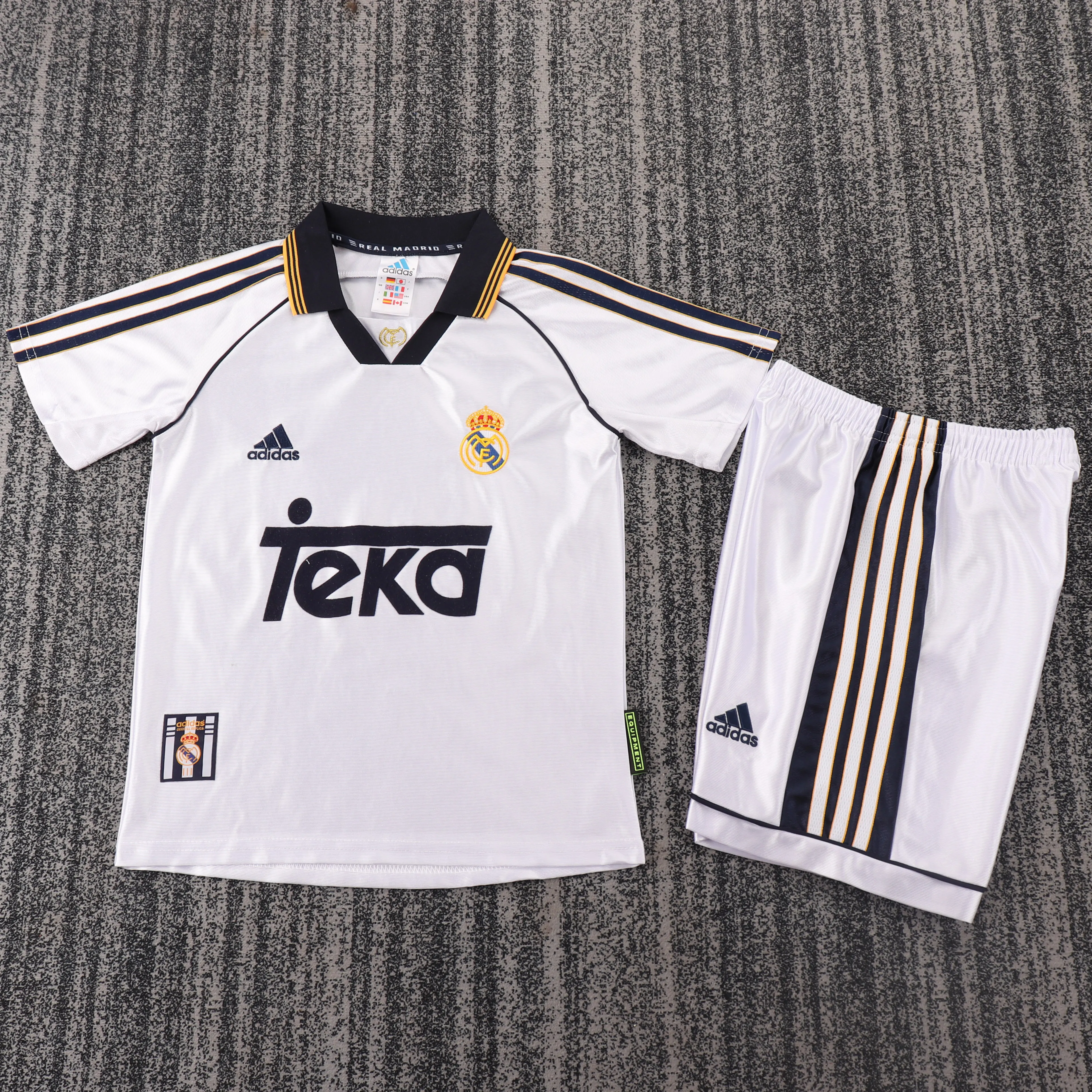 1998-2000 Retro Real Madrid Heim Fußballtrikot 1:1 Thai-Qualität Kindergröße