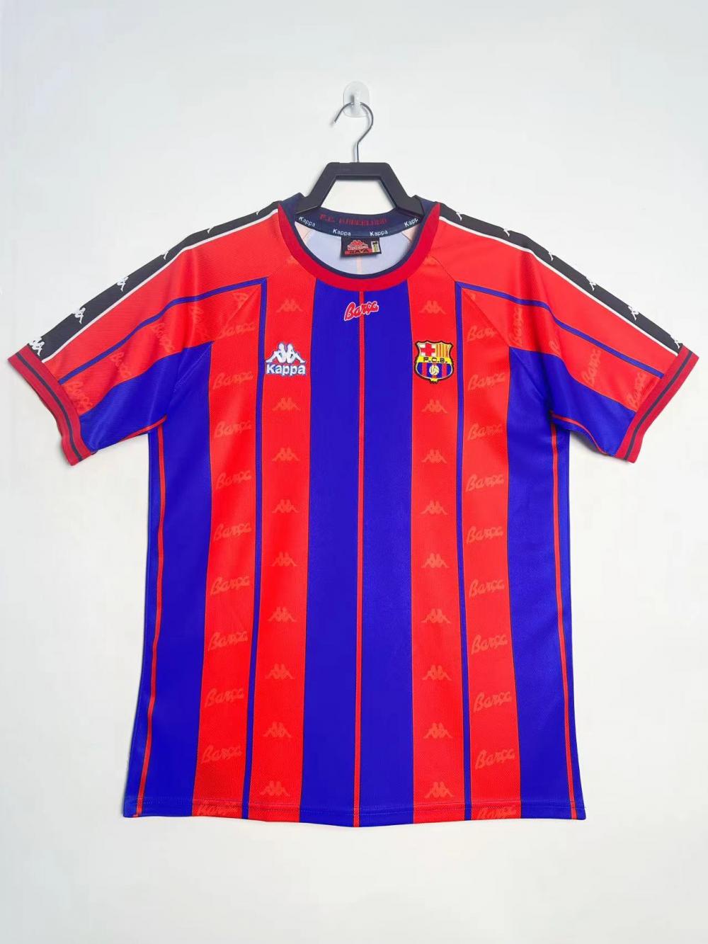1997/1998 Retrô Barcelona Casa Camisa de futebol Qualidade tailandesa 1:1