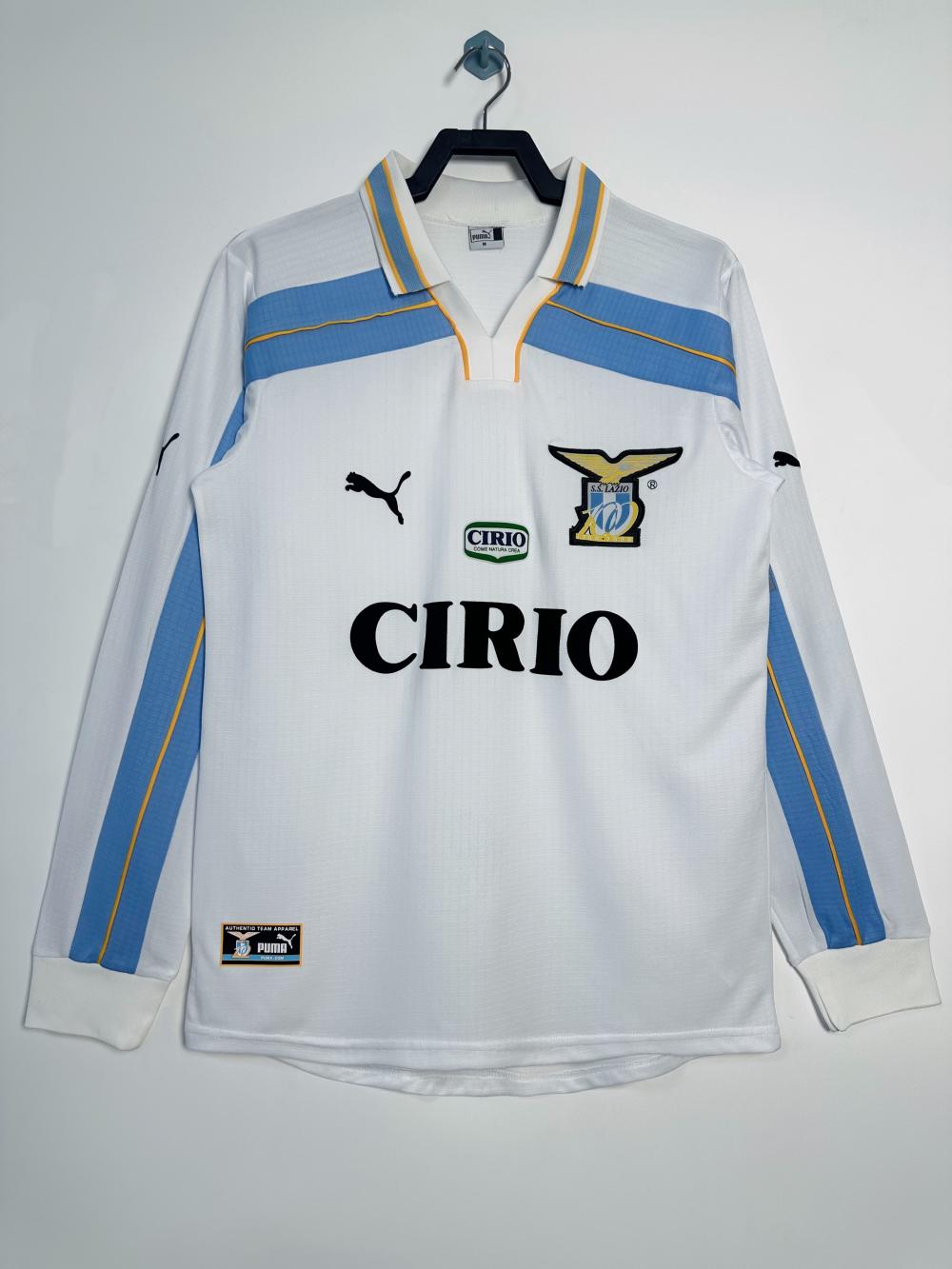 1999/2000 Retro Długi rękaw Lazio Trzecia Wyjazdowa Koszulka piłkarska Jakość tajska 1:1