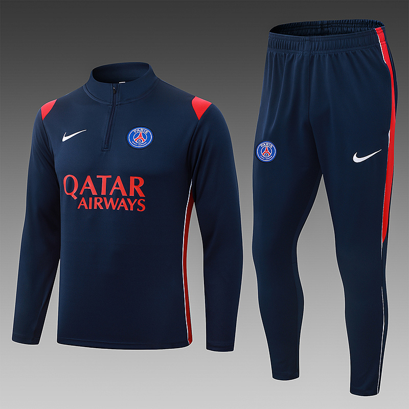 2026/2027 Psg Paris Saint-Germain Half-Pull Training Suit Royal blue Football Jersey 1:1 Thai Quality Set