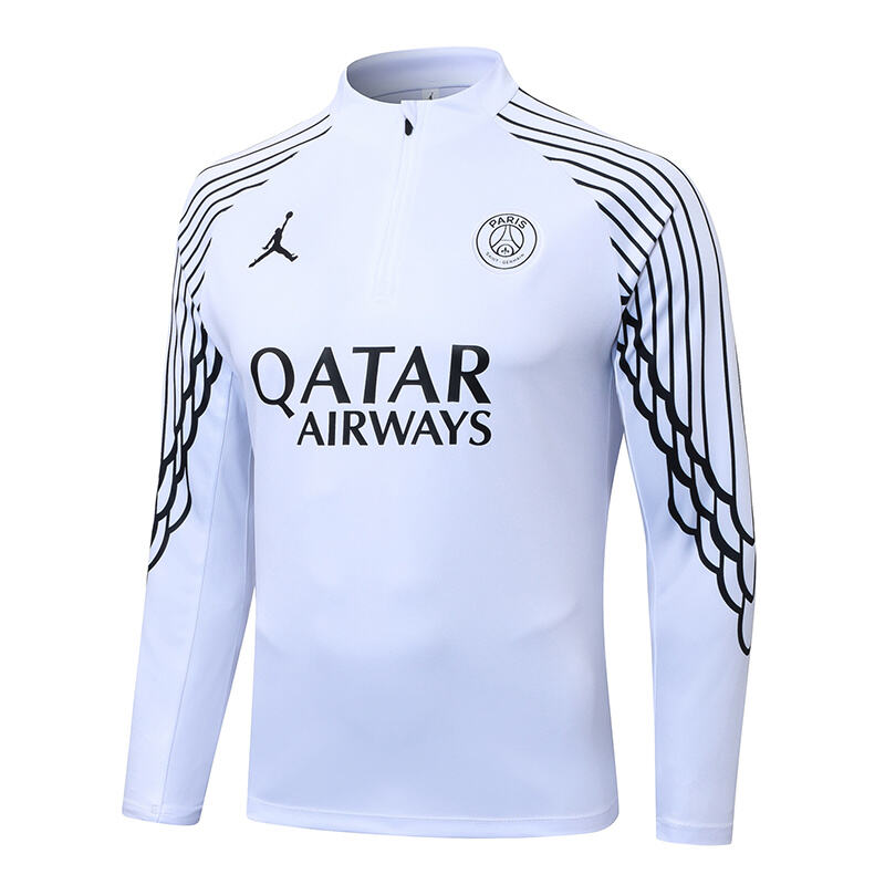 2025/2026 Psg Paris Saint-Germain Agasalho meia-ziper Branco Conjunto - Image 3