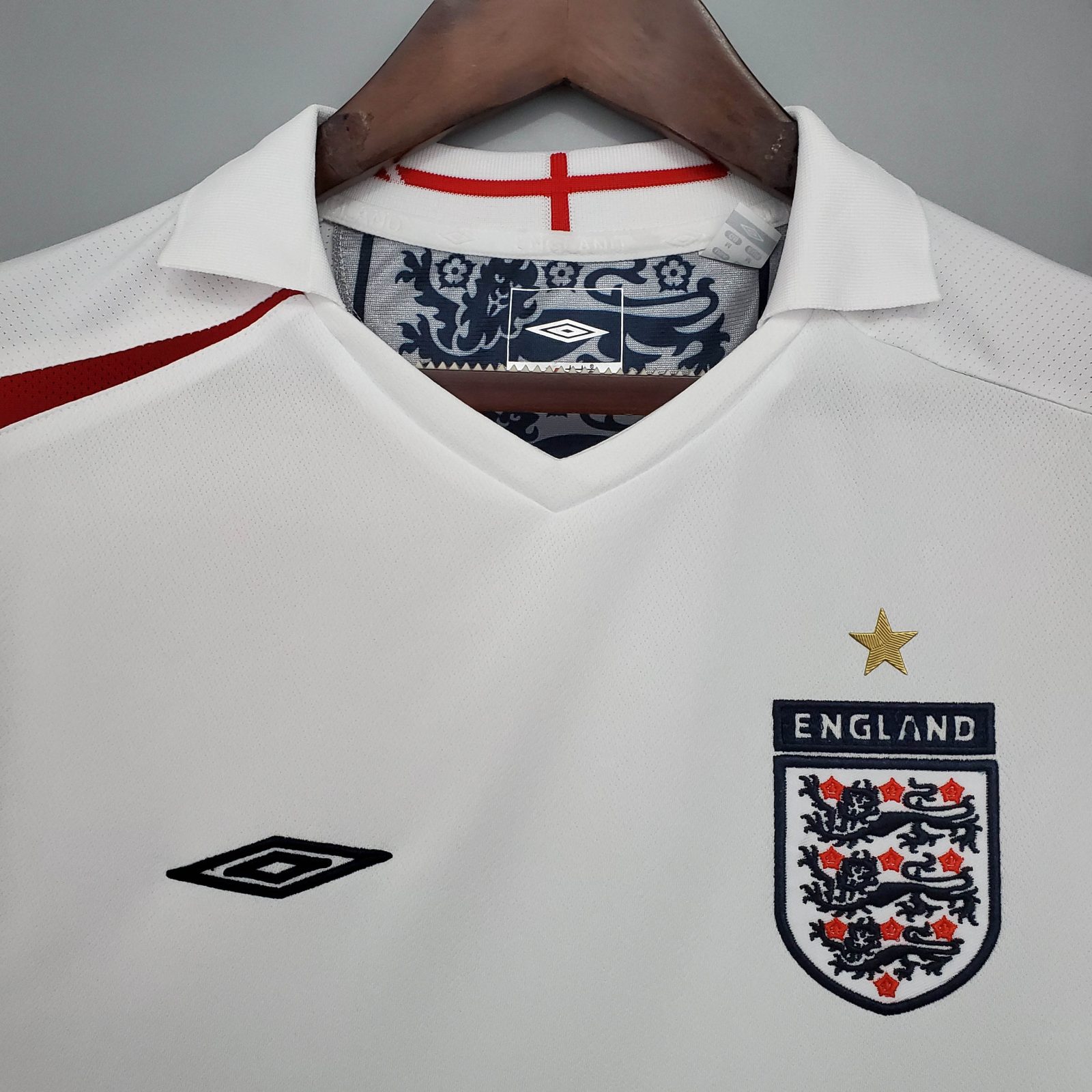 2006 Retro England Home Soccer Jersey - Image 4