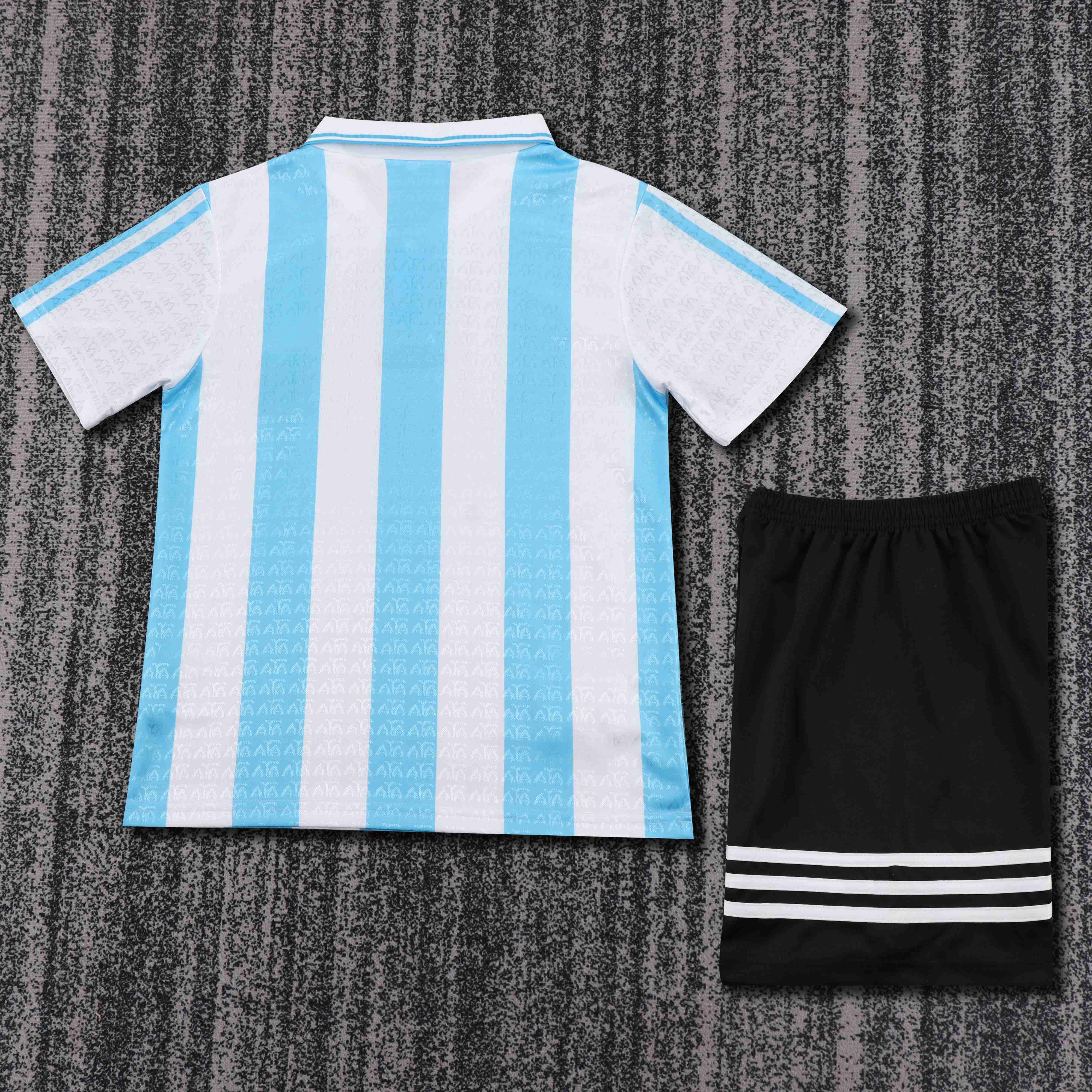 1994 Retro Argentinië Nationaal elftal Thuis Shirt Kindermaat - Afbeelding 2