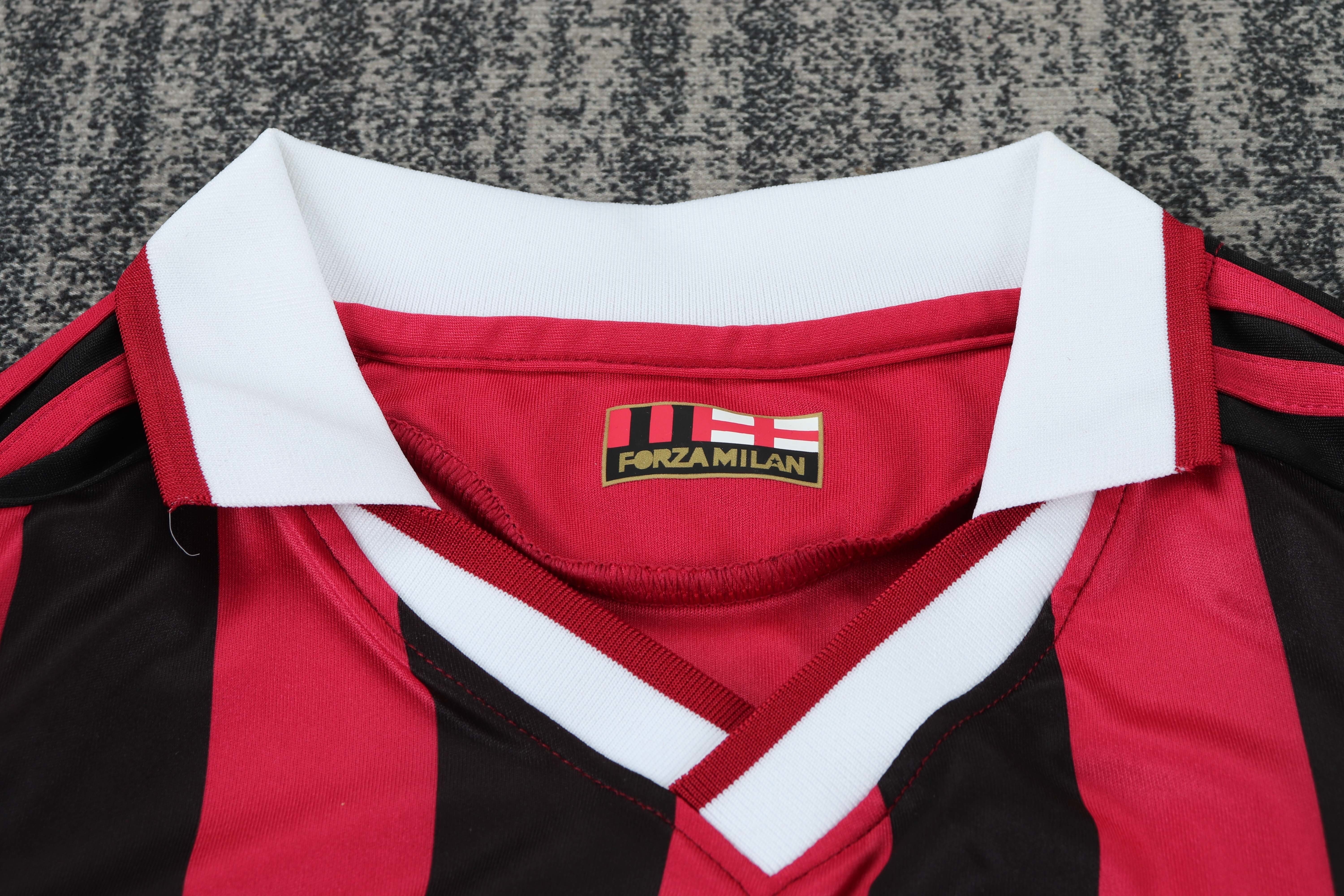 2009/2010 Long Sleeve Retro AC Milan Home Football Shirt 1:1 Thai Quality Kids Size - Image 3