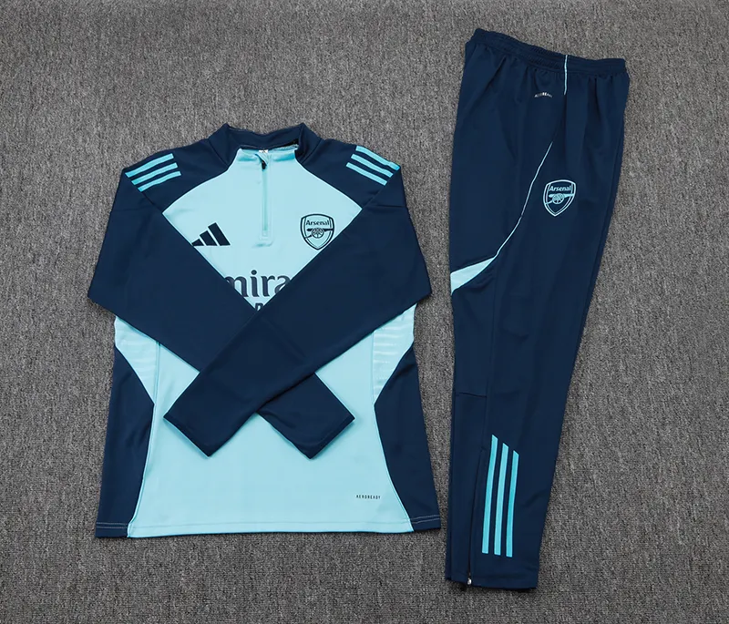 2025/2026 Arsenal Agasalho meia-ziper Light Azul Camisa de futebol Qualidade tailandesa 1:1 Conjunto - Image 7