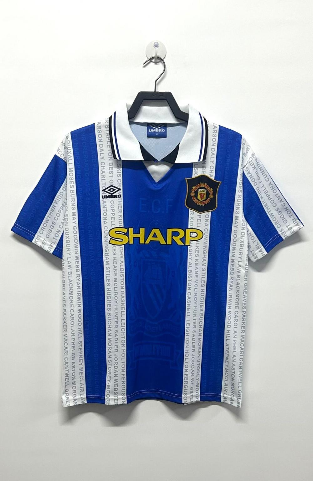 1994/1996 Retrô Manchester United Terceira Fora Camisa de futebol Qualidade tailandesa 1:1