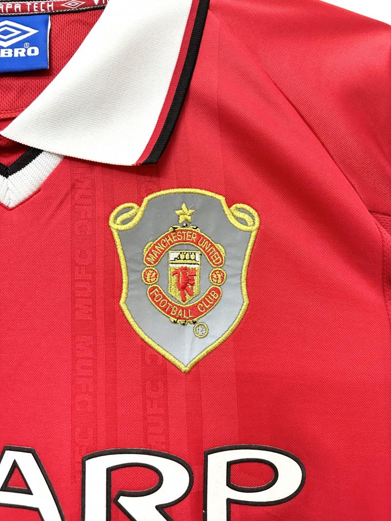 1999/2000 Ретро Длинный рукав Manchester United Домашняя Футбольная футболка Тайское качество 1:1 — изображение 6