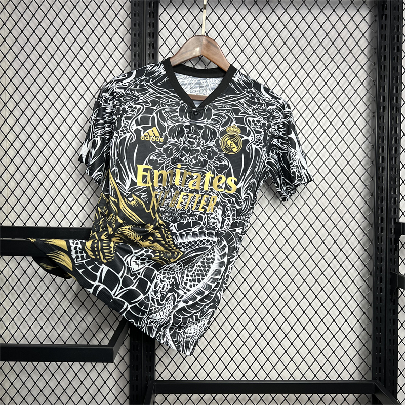 2024/2025 Real Madrid Czarny Dragon pattern Edycja specjalna Koszulka - obrazek 4