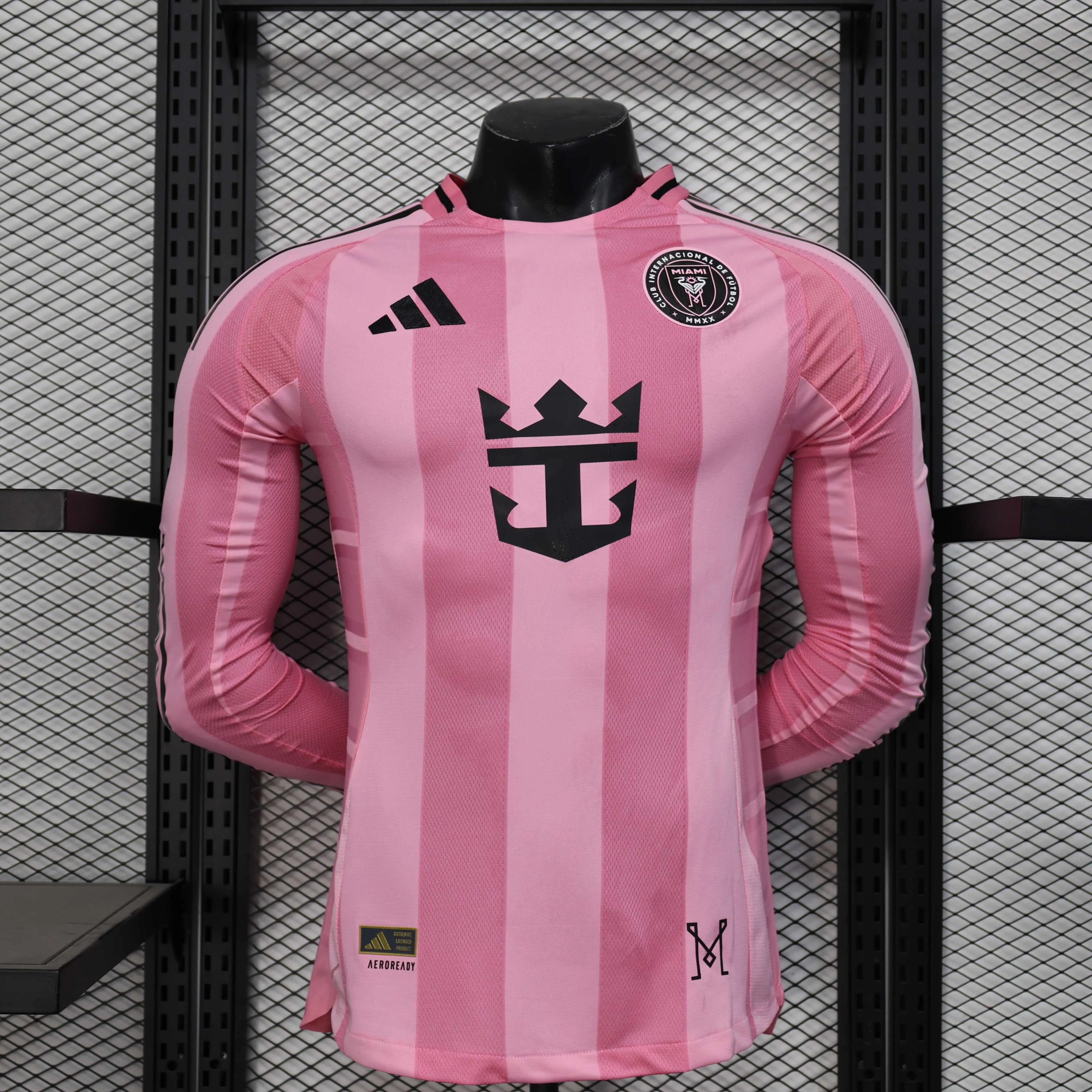 2025/2026 Long Sleeve Inter Miami Home Player Version Football Jersey 1:1 Thailand Quality