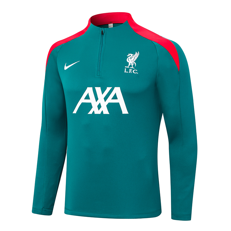 2024-2025 Liverpool Survêtement demi-zip Vert Maillot Qualité thaï 1:1 Ensemble – Image 4