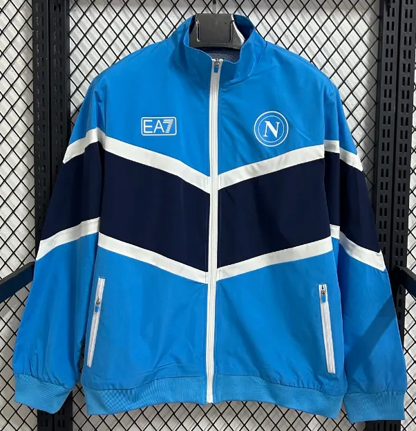 2025/2026 Napoli Azul e Azul Jaqueta corta-vento Camisa de futebol Qualidade tailandesa 1:1