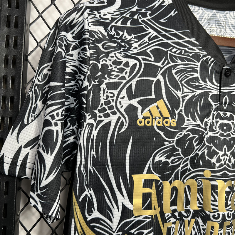 2024/2025 Real Madrid Czarny Dragon pattern Edycja specjalna Koszulka - obrazek 6