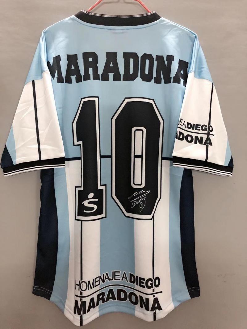 2001 复古 阿根廷 国家队 Maradona 纪念 球衣 1:1 泰版品质 - 图片 2