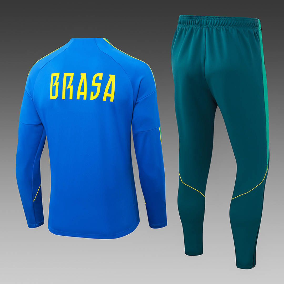 2026/2027 Brasil Agasalho meia-ziper Iridescent Azul Camisa de futebol Qualidade tailandesa 1:1 Conjunto - Image 2