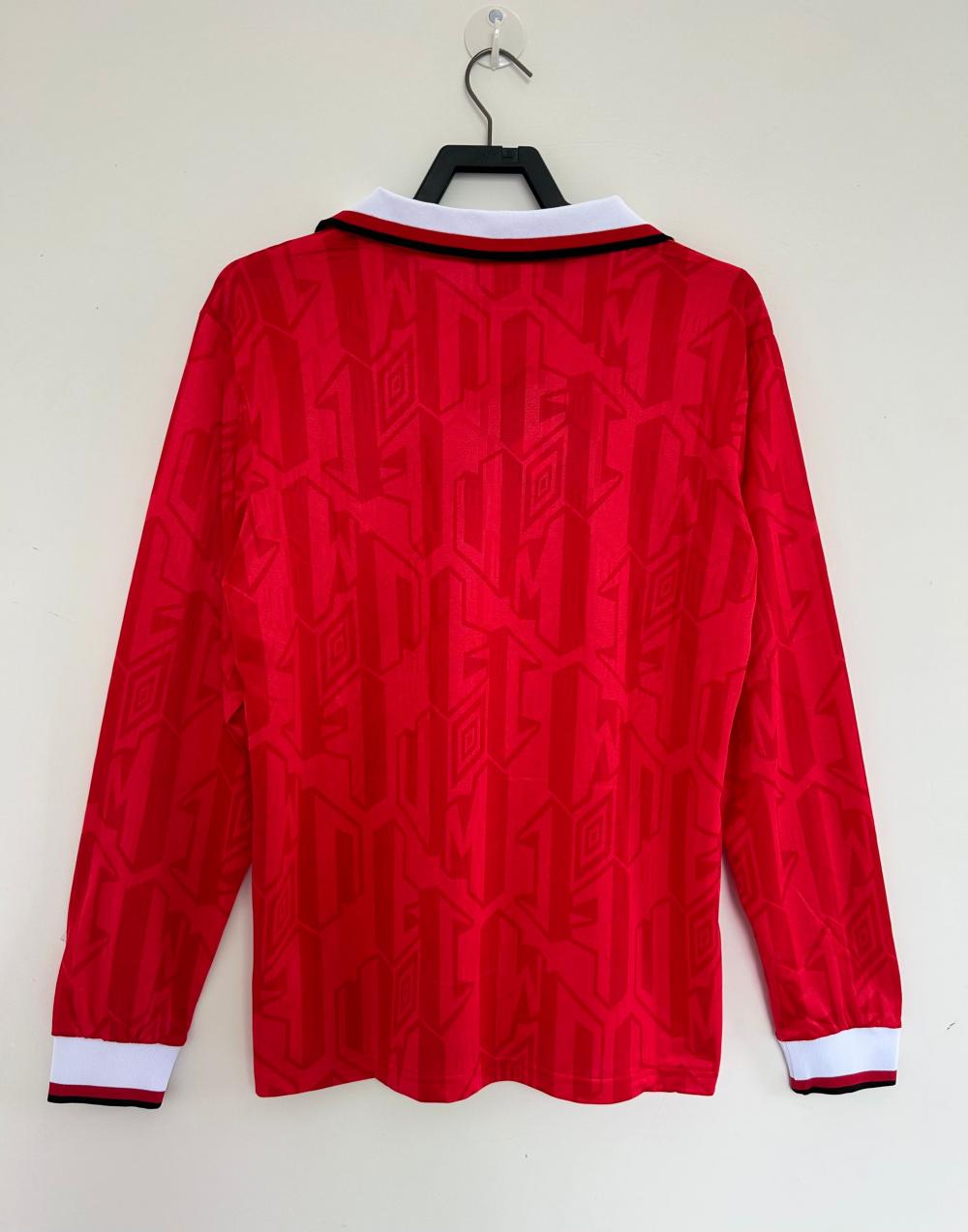 1992/1994 Retro Uzun kol Manchester United İç saha Futbol forması 1:1 Tayland kalitesi - Görsel 2