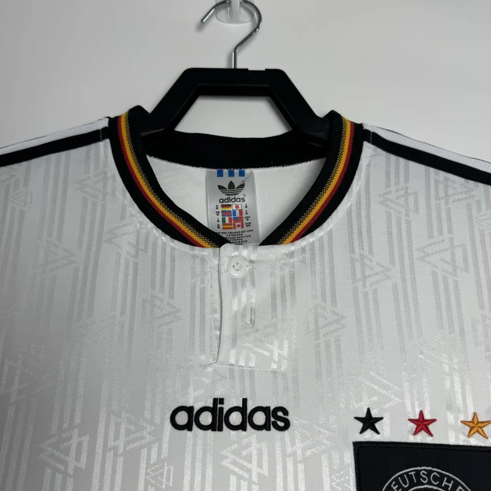1996 Retro Fußballtrikot Deutschland Heim – Bild 3