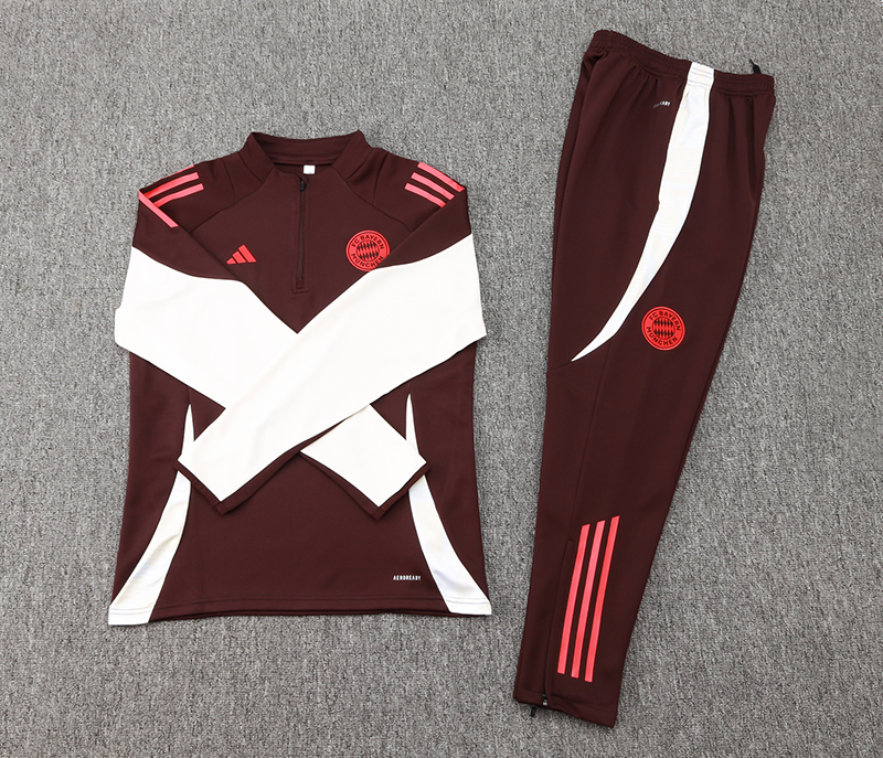 2024/2025 Bayern Halbreißverschluss-Trainingsanzug Dunkel Lila Trikot Set 1:1 Thai-Qualität – Bild 7