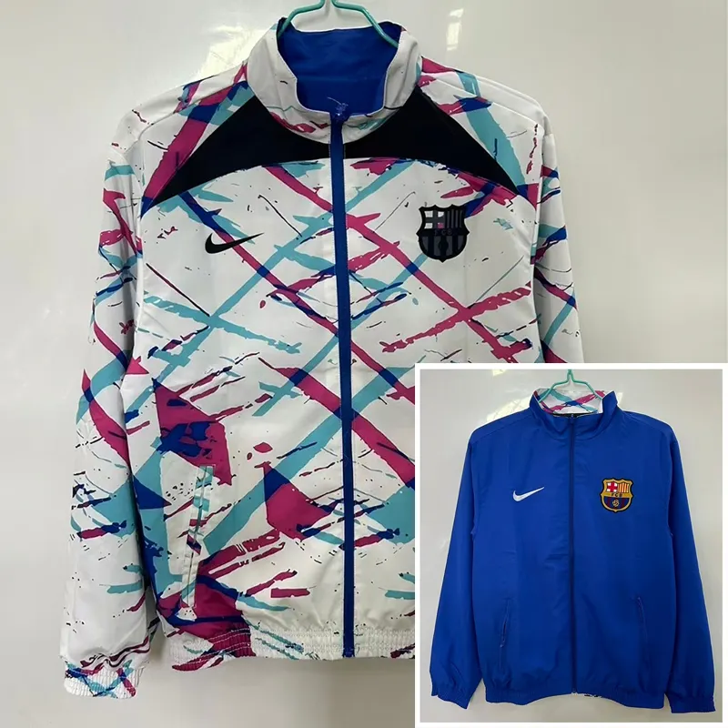 2025/2026 Barcelona Двусторонняя Ветровка Футбольная футболка Тайское качество 1:1 01