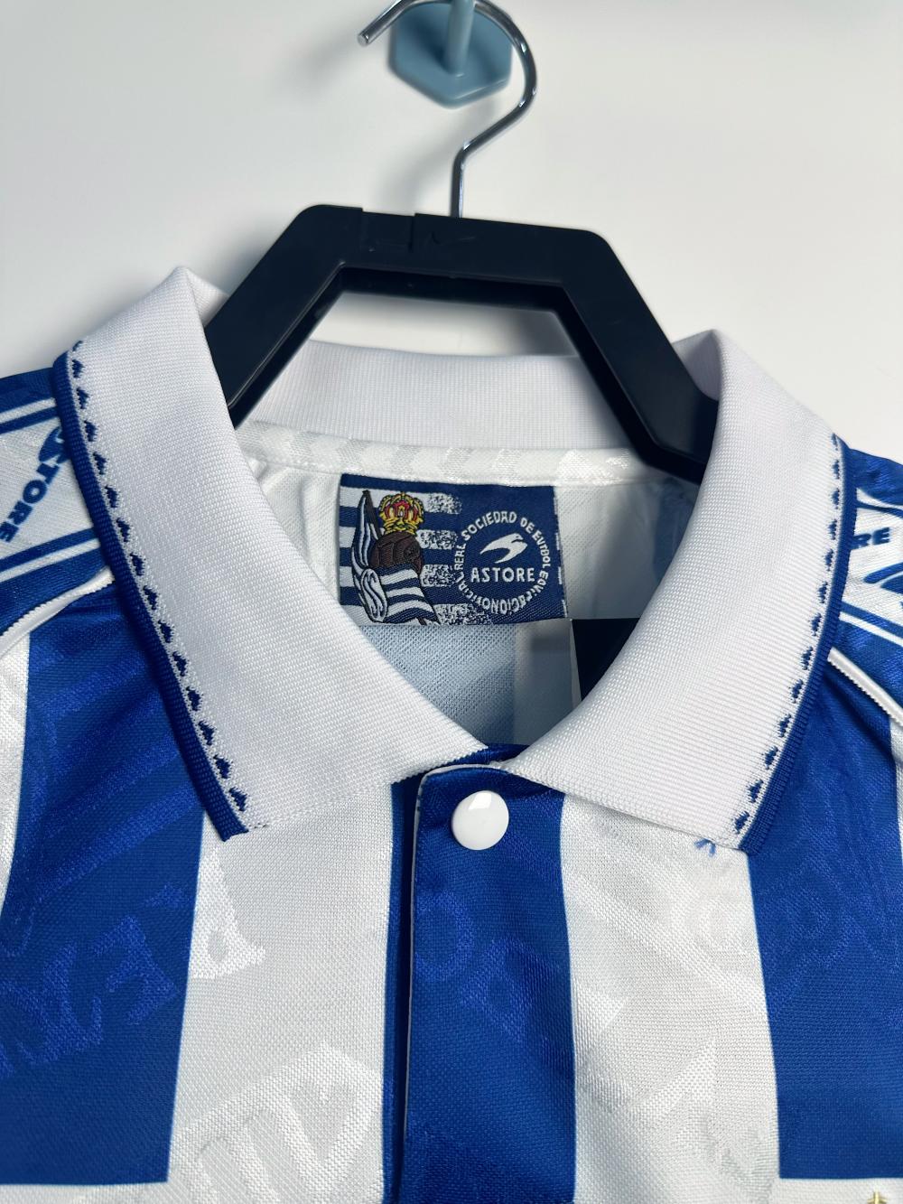 1994-1995 Retro Real Sociedad İç saha Futbol forması 1:1 Tayland kalitesi - Görsel 4