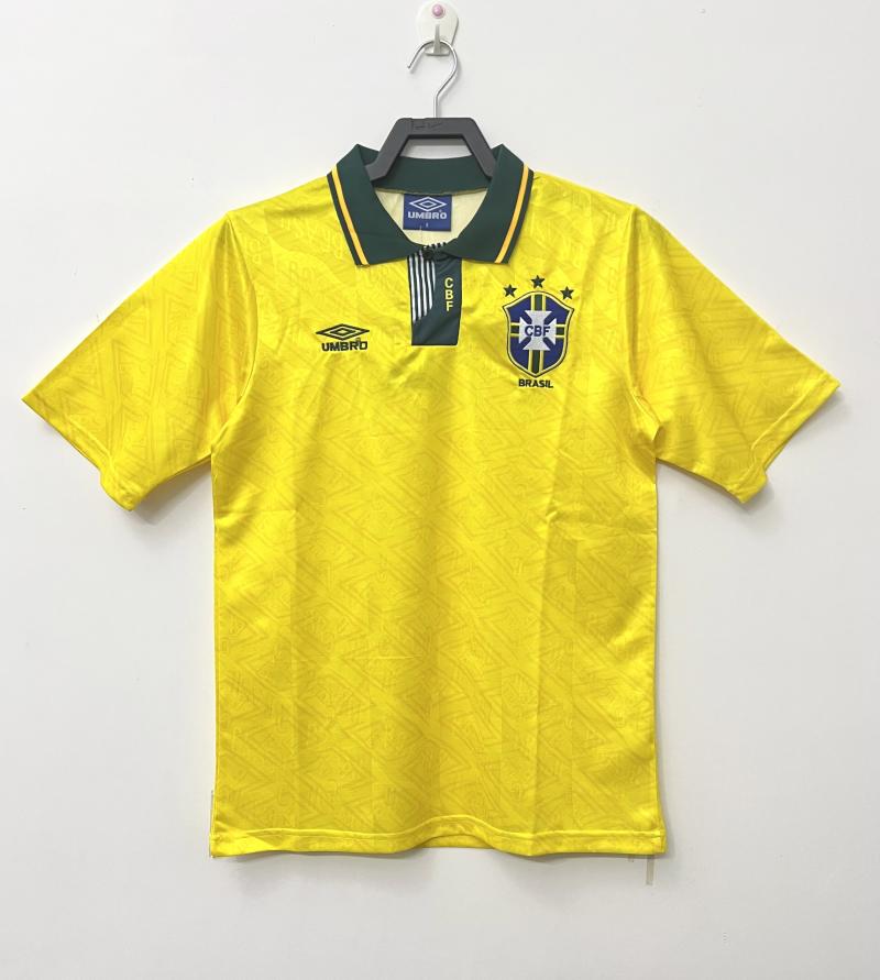 1991-1993 Retrô Brasil Casa Camisa de futebol Qualidade tailandesa 1:1