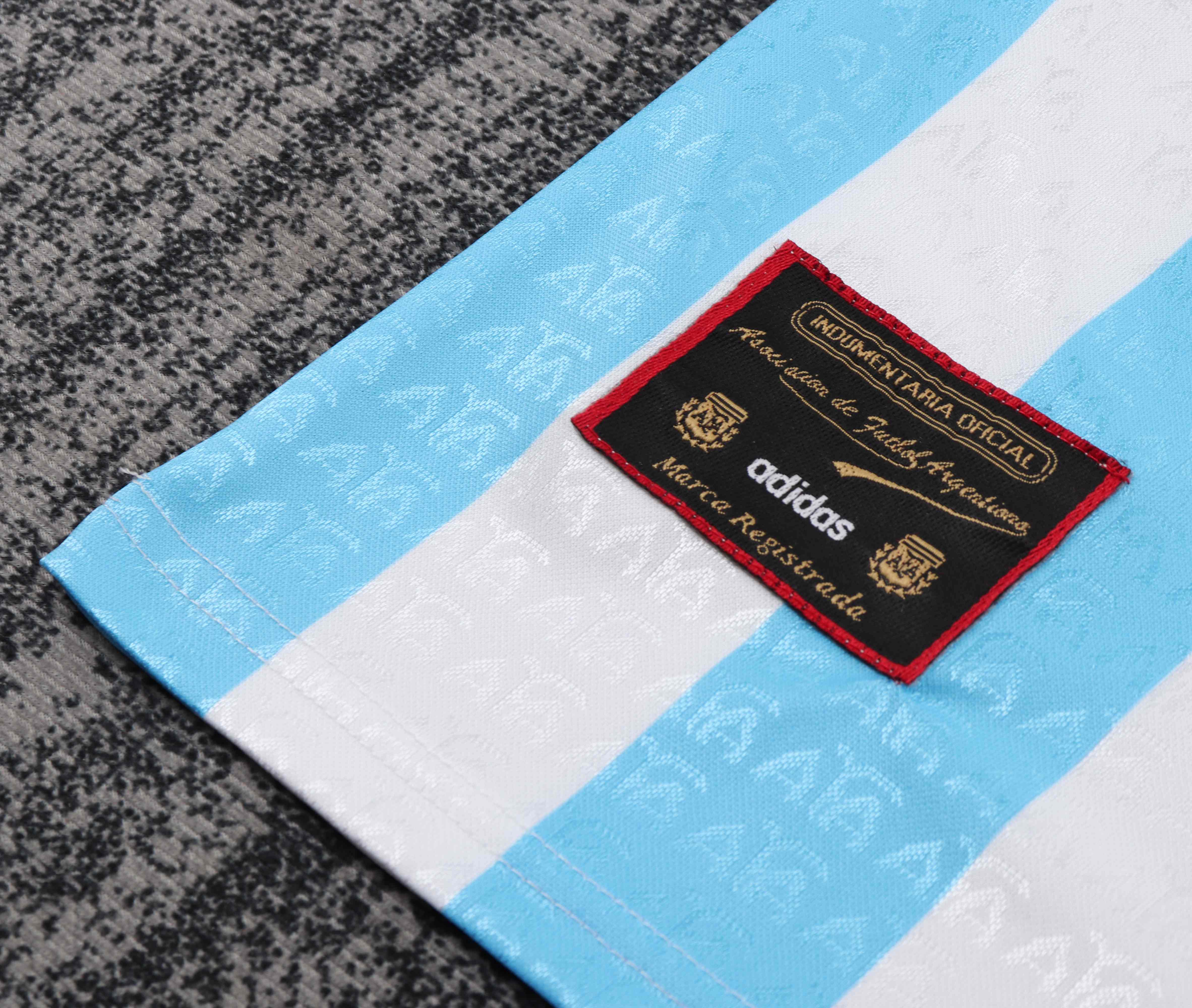 1994 Retro Argentinië Nationaal elftal Thuis Shirt Kindermaat - Afbeelding 10